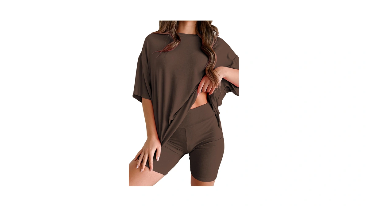 Lcrrrn Womens 2 Piece Lounge Short Set Summer Outfit, Dark