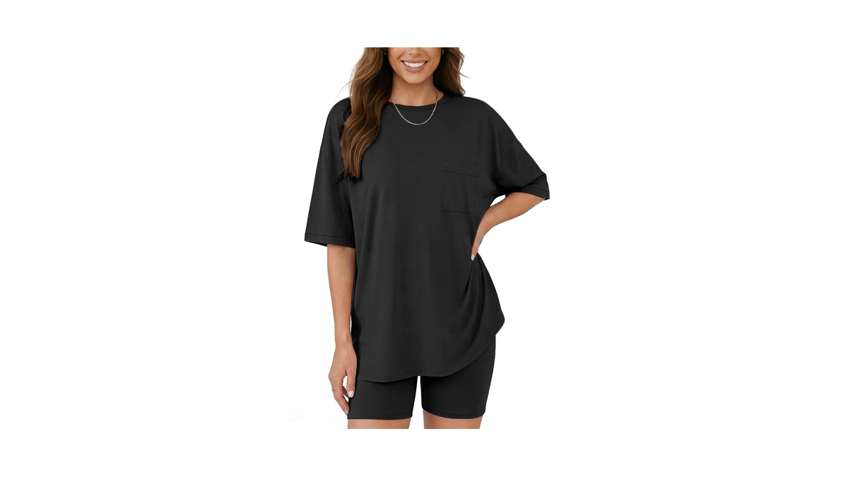 Aotasely 2 Piece Lounge Set Summer Outfits Oversized Biker Short