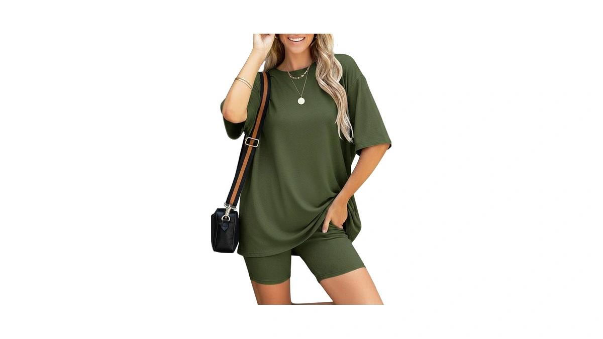 Manbeiya 2 Piece Lounge Set For Women Fitted Shorts Travel