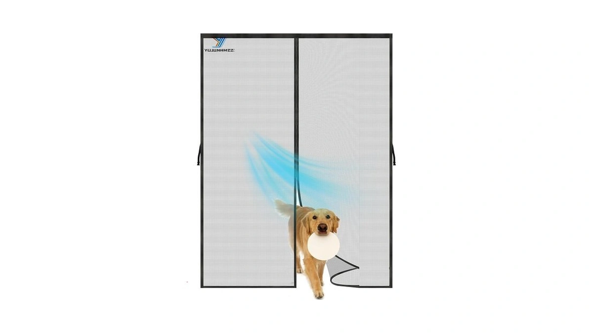 Heavy Duty Magnetic Screen Door 62x81 Inch, Fiberglass Mesh, Keeps
