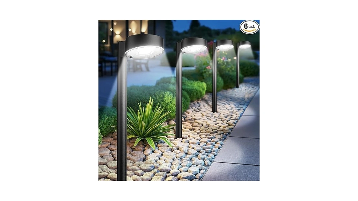 Ahaorigin 6 Pack Solar Pathway Lights Outdoor, 12 Brighter Led
