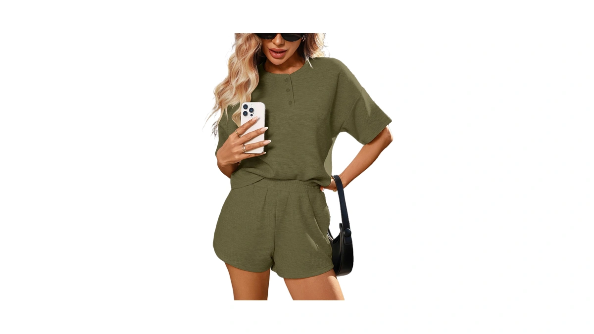 Pjfpjf 2 Piece Sets For Women 2026 Summer Waffle Knit