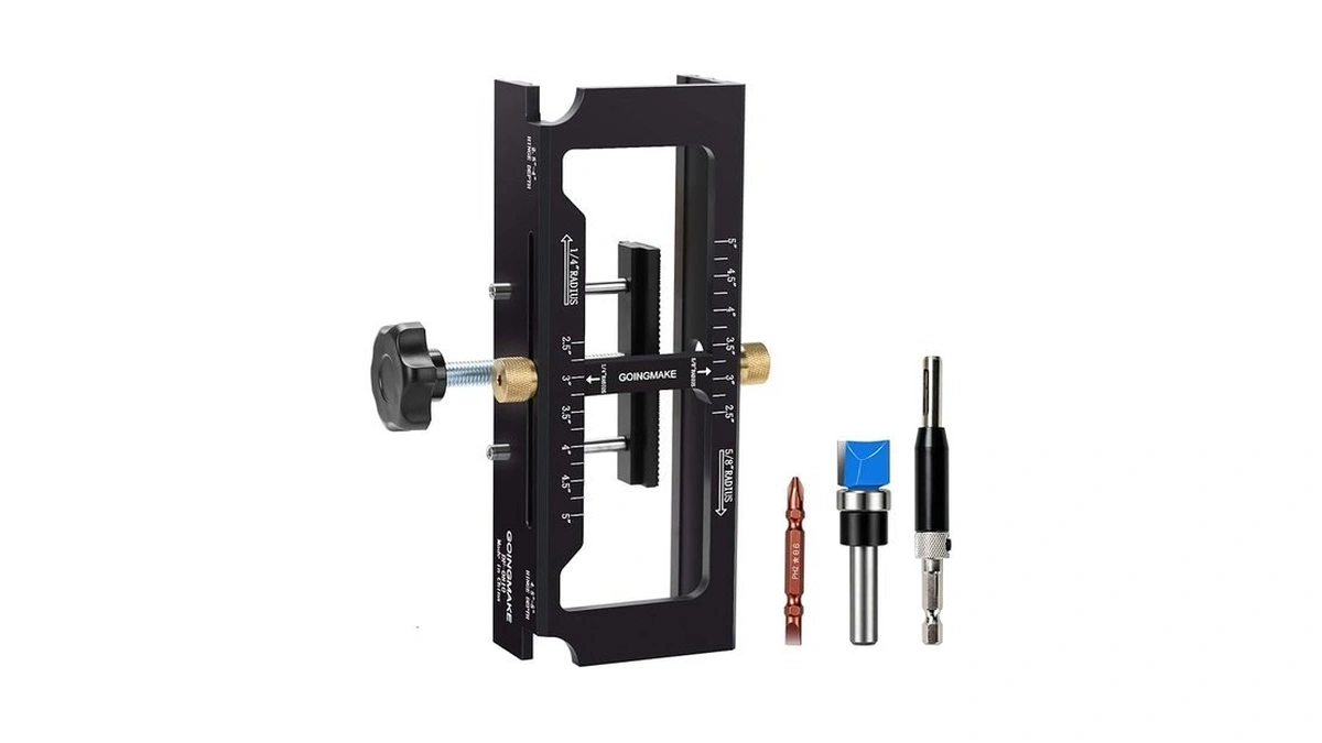 Goingmake Door Hinge Jig, Aluminum Alloy Door Hinge Template Kit