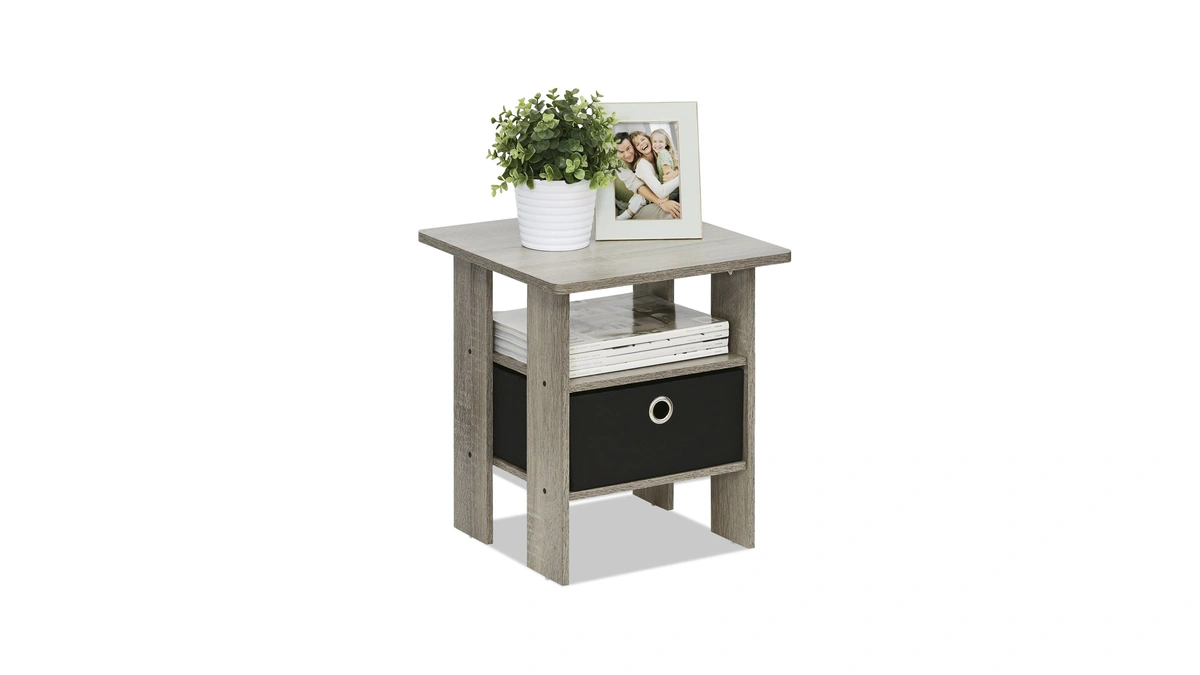 Furinno Andrey Square Side Table, End Table, Night Stand, French