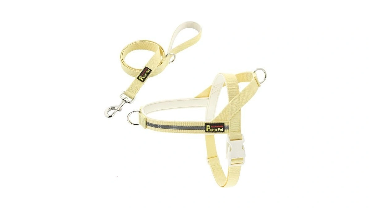 Plutus Pet Cotton Dog Harness And Leash Set, Reflective And