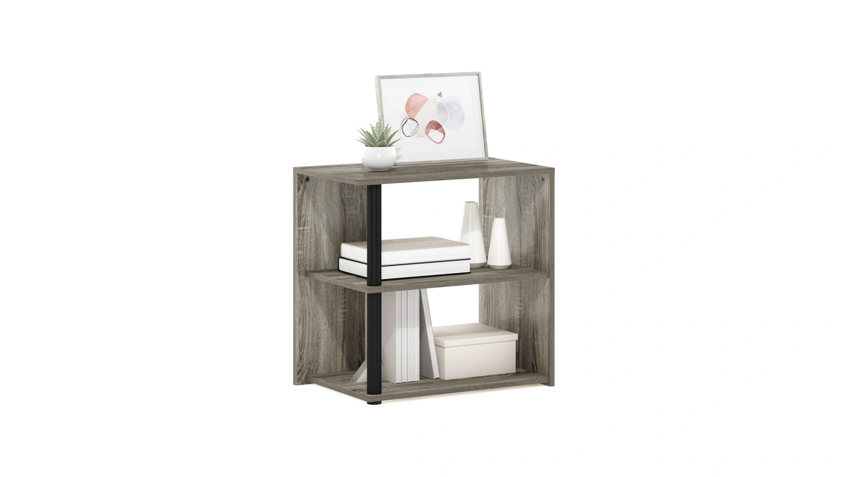 Furinno Romain Side Table, 2-tier End Table With Open Shelf,