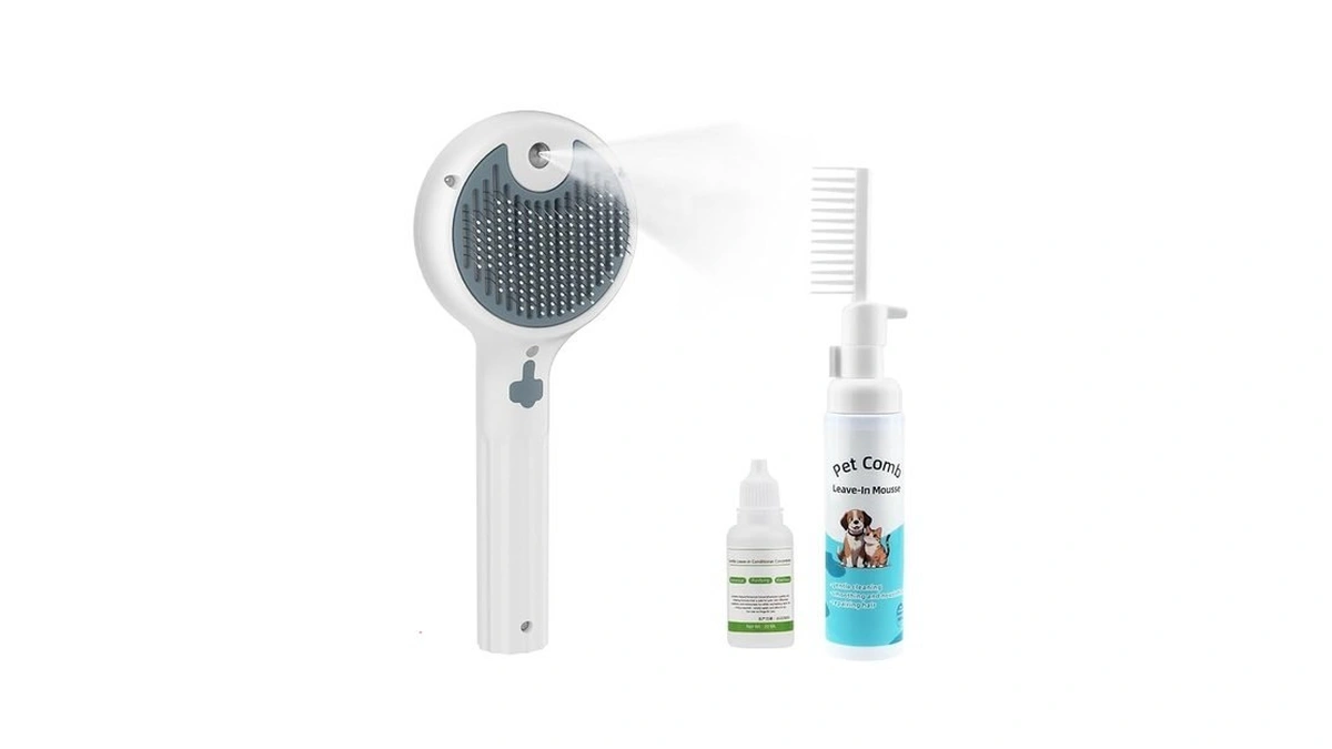 Ateson Cat Steam Brush For Shedding & Grooming, Self Cleaning