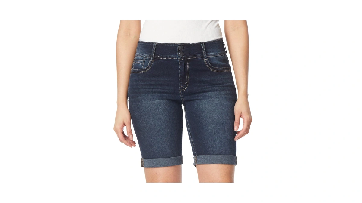 Wallflower Shorts For Women Luscious Curvy 9-inch Bermuda Denim Mid-rise
