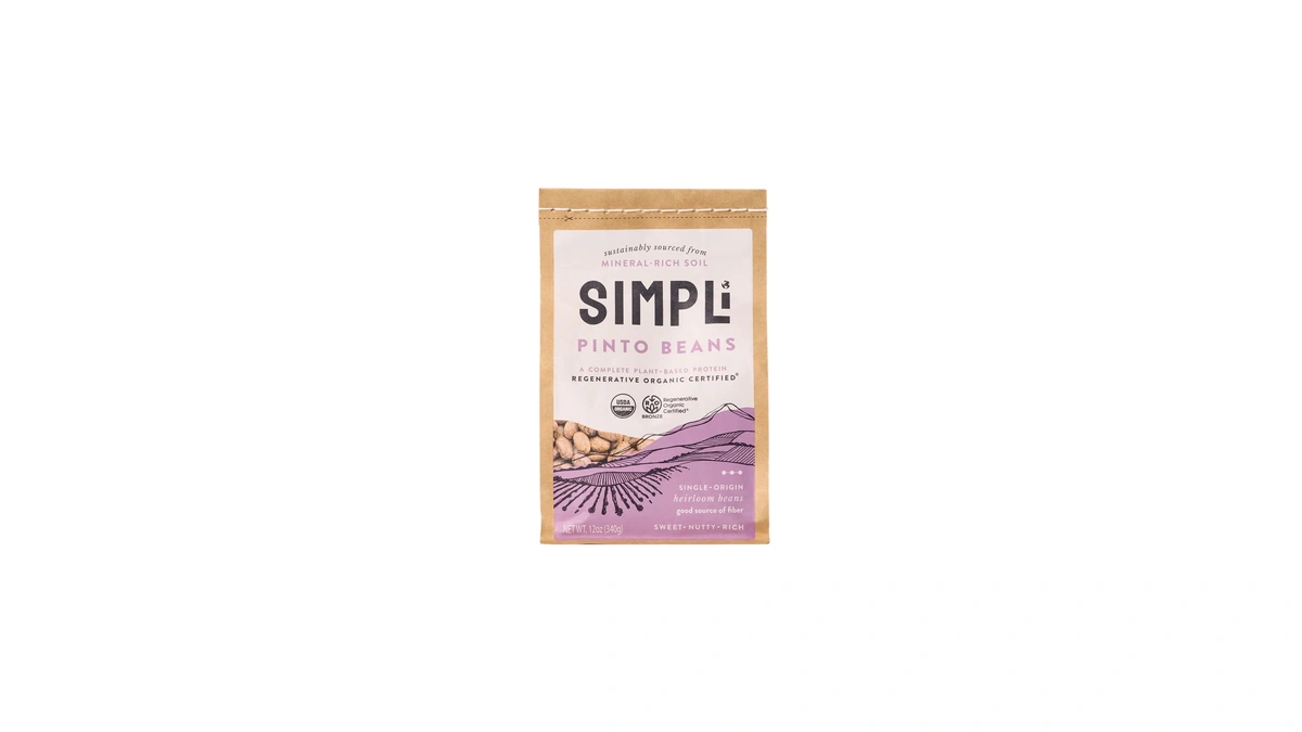 Simpli Regenerative Organic Certified® Pinto Beans, Heirloom, High In Protein