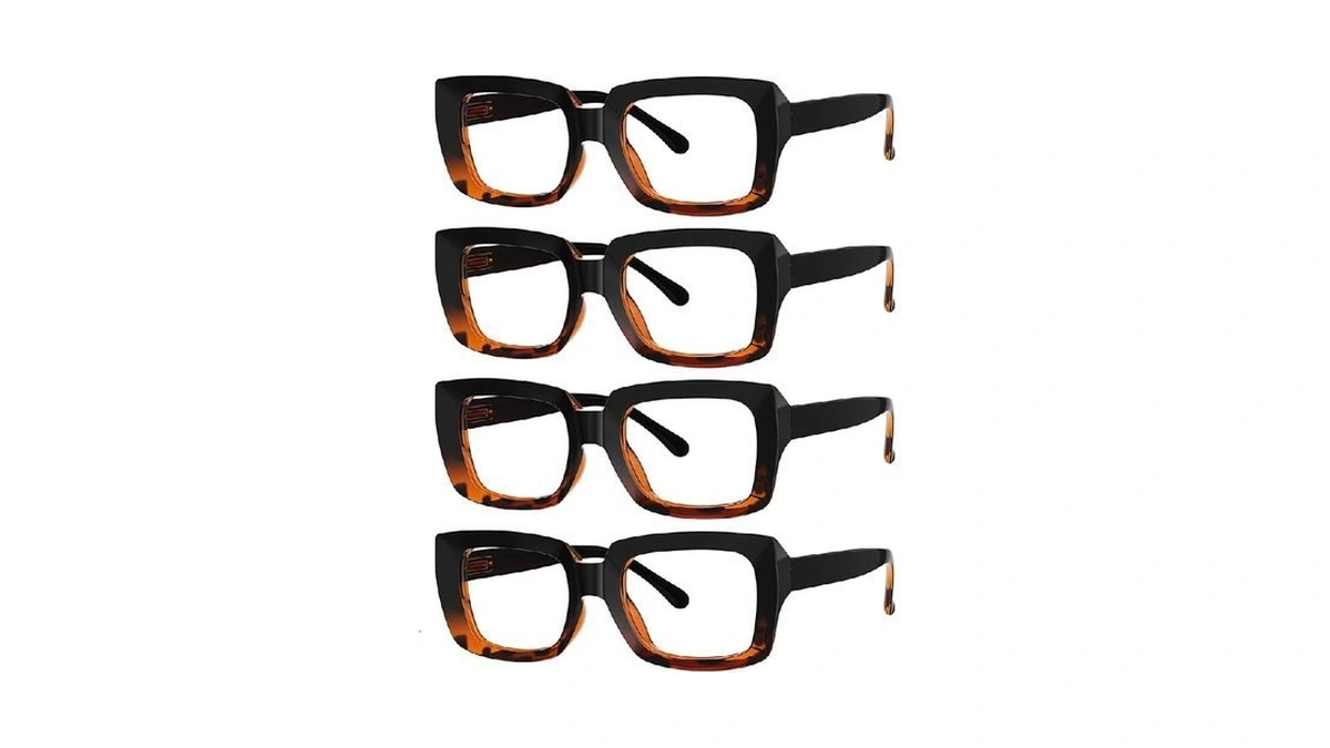 Eyekepper 4 Pack Stylish Eyeglasses Women - Oversized Square Eyewears