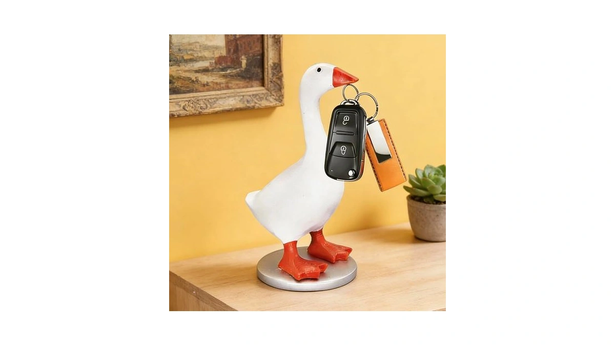 Losneg Magnetic Desk Goose Key Holder, 7.28 In Funny Home