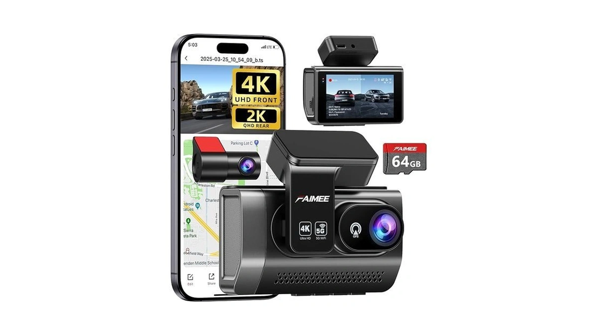 Faimee 4k Dash Cam Front And Rear, Night Vision, Wdr,