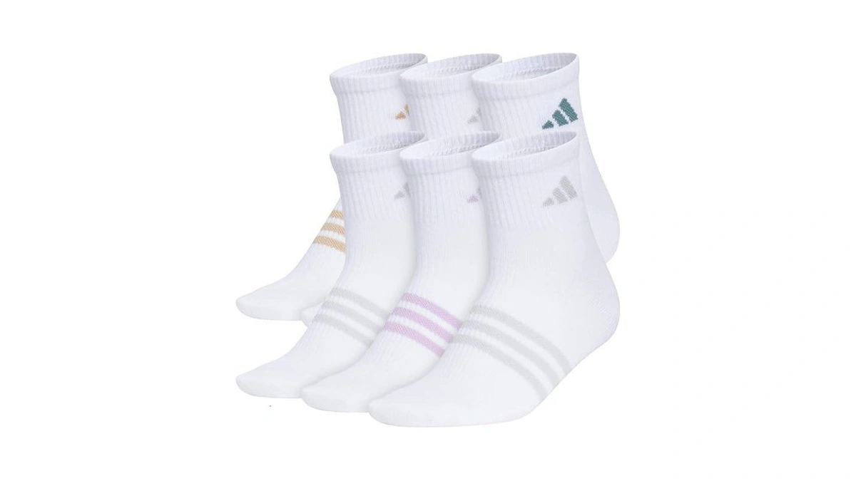 Adidas Superlite Quarter Ankle Socks 6-pairs Lightweight & Breathable