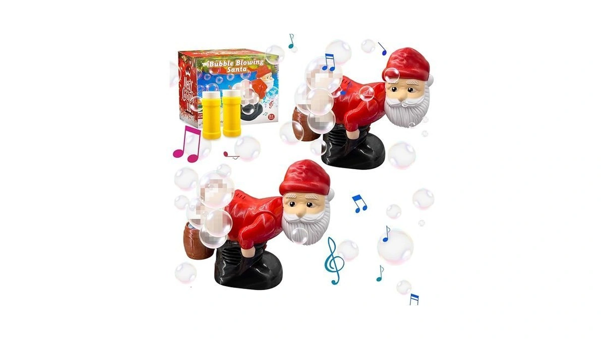 Musical Santa Bubble Blower 2 Pcs Bubble Blowing Santa Bubble
