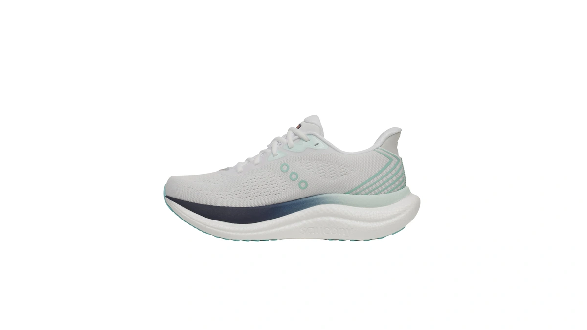 Saucony Women's Triumph 23 Sneaker, White/navy, 12