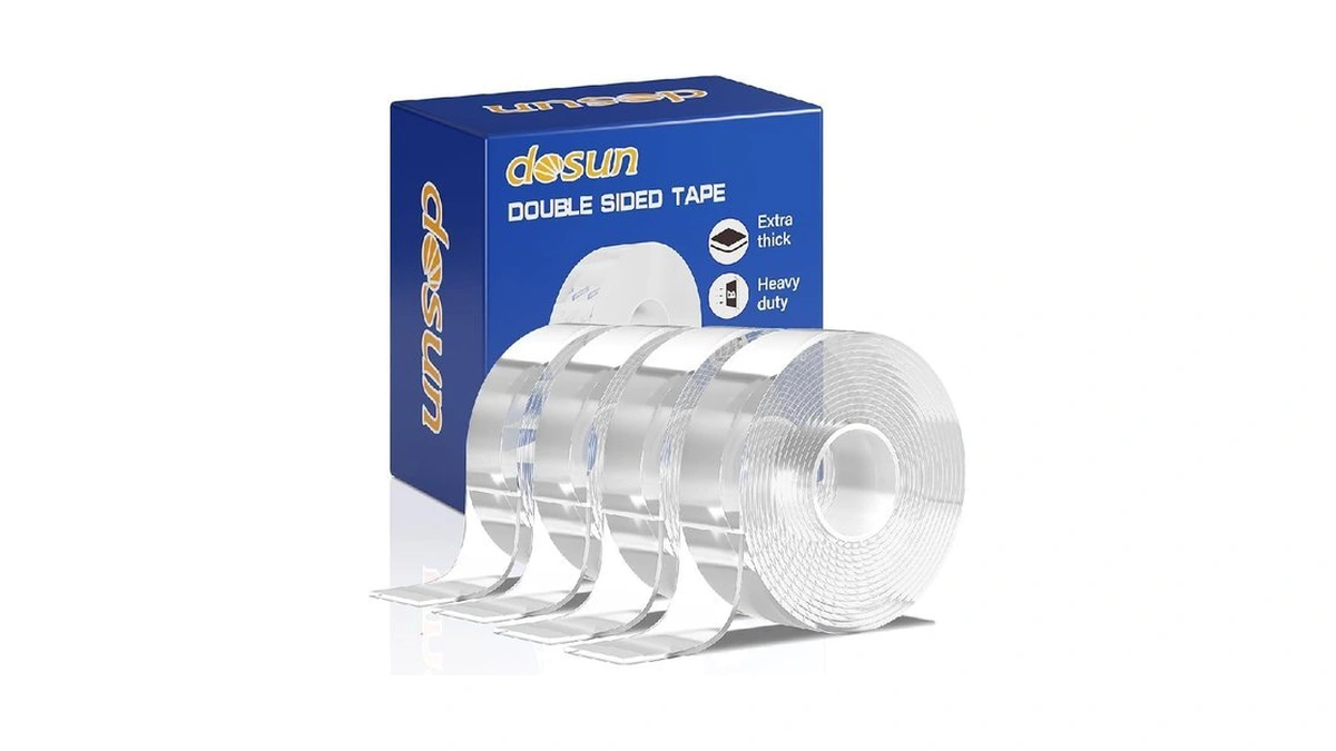 Dosun Double Sided Tape Heavy Duty(4 Rolls, Total 40 Ft),