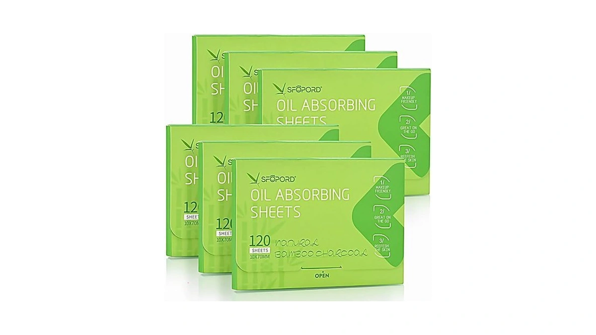 Oil Absorbing Sheets With Bamboo Charcoal - 4 Pack (480