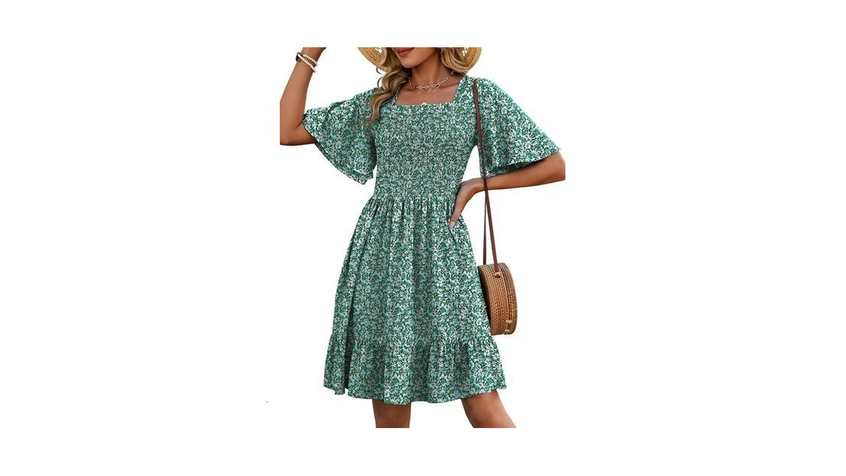 Ueal Womens Floral Aline Casual Spring Summer Sun Dresses