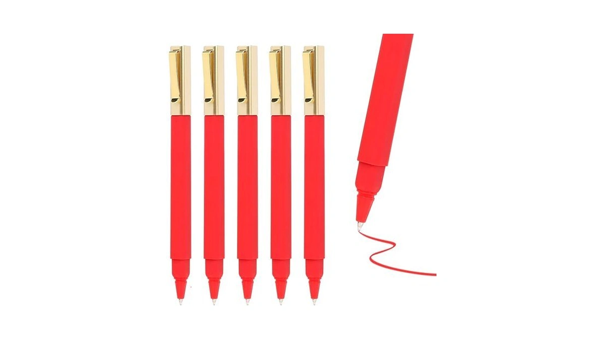 Yuxinrong 12 Pack Gel Pens Red 0.5mm Medium Point Red