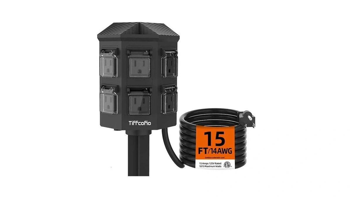 Amazon : Tiffcofio Outdoor Power Strip Weatherpro