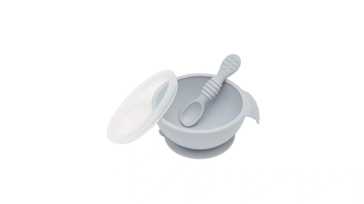Bumkins Baby Bowl, Silicone Feeding Set With Suction For Baby