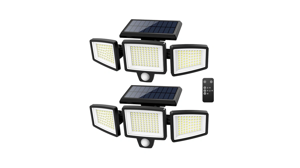 Tuffenough Solar Outdoor Lights 2500lm 210 Led Security Lights With