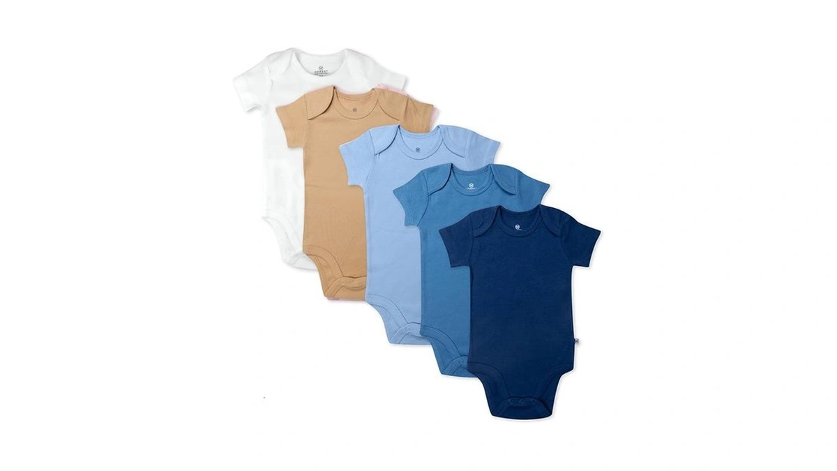 Honestbaby 5-pack Short Sleeve Bodysuits One-piece For Infant Baby Girls,