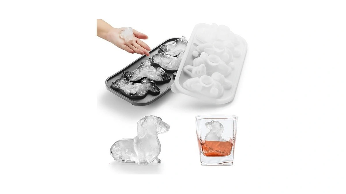 Nax Caki 3d Dachshund Dog Ice Cube Mold Fun Shapes,