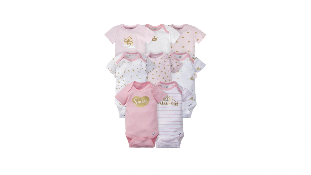 Gerber Baby Girls 8-pack Short Sleeve Onesies Bodysuits And Toddler