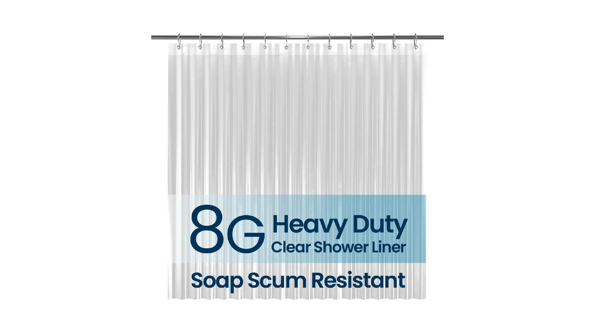 Liba Shower Curtain Peva 8g, 72x72 Inch Waterproof Clear
