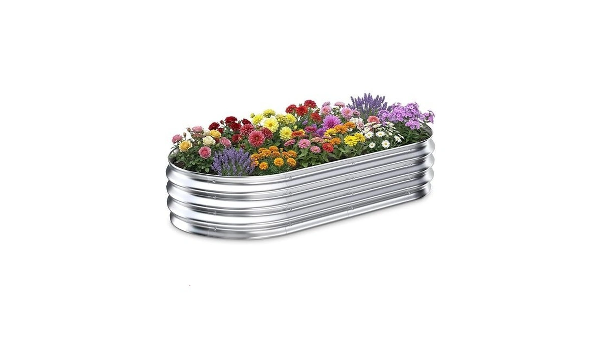 Tegarbed Galvanized Raised Garden Bed Outdoor, 5x2.5x1ft Metal Heavy Duty