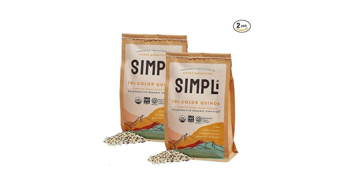 Simpli Regenerative Organic Certified Tri-color Quinoa, Ancient Grain, Complete Plant-based