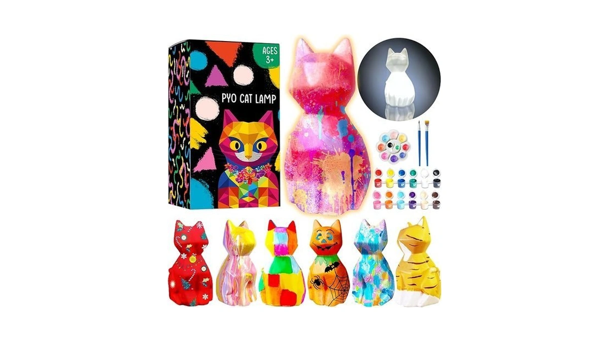 Goodyking Paint Your Own Cat Lamp Kit, Diy Cat Crafts