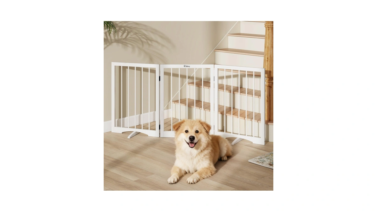 Cideny Free Standing Dog Gate Indoor Foldable...