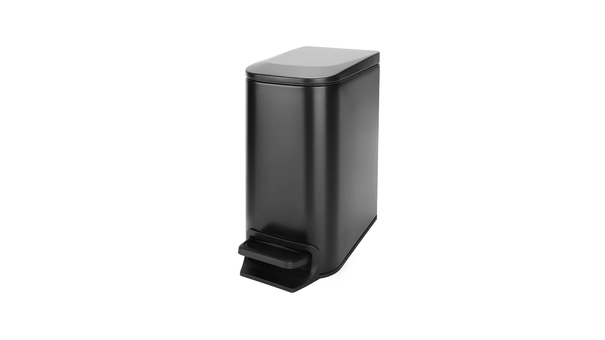 Cesun Small Bathroom Trash Can With Lid, 1.6 Gal, Soft