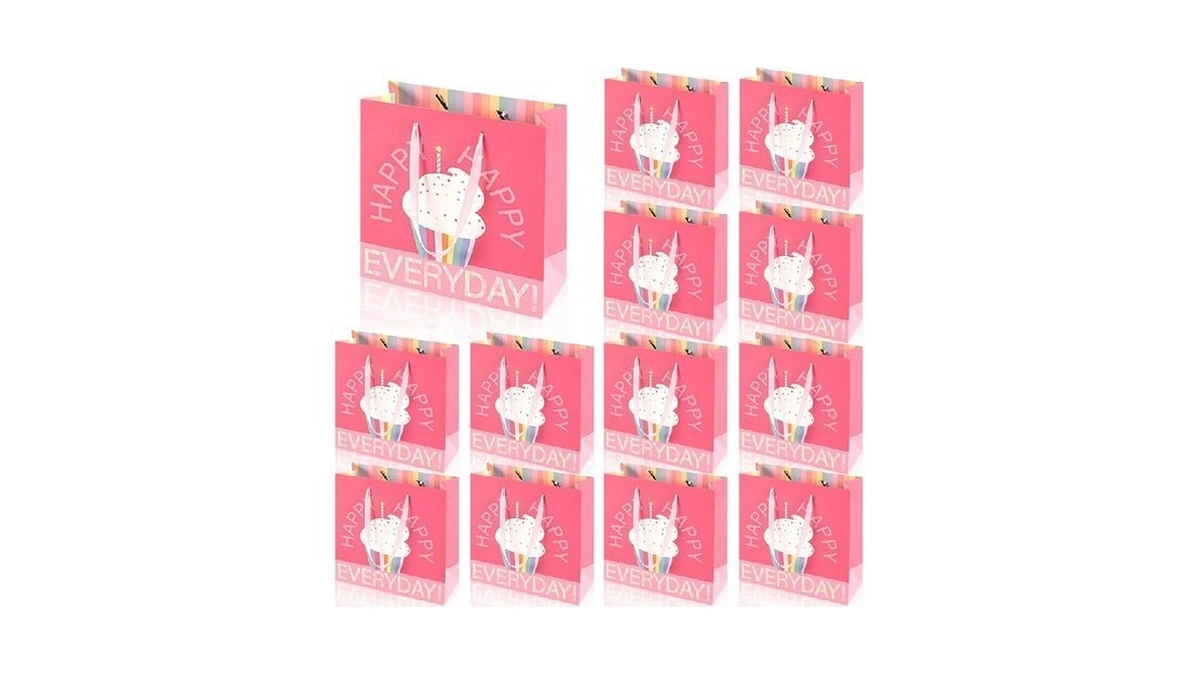 12 Pack Small Thank You Gift Bags Party Favor Gift