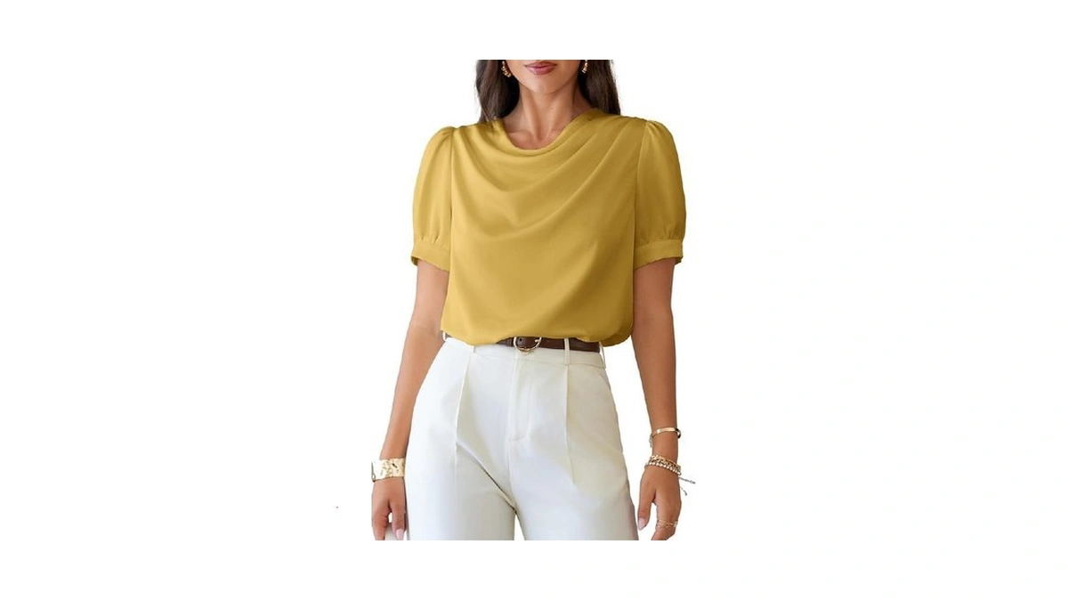 Dokotoo Satin Cowl Neck Blouses