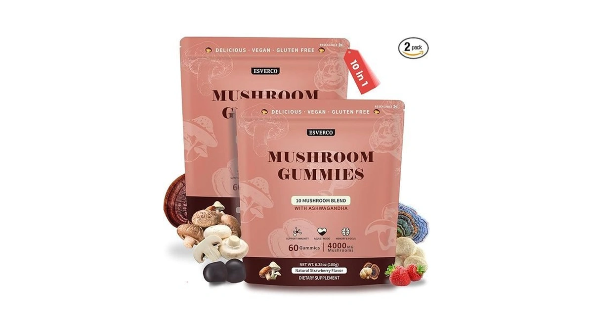 Mushroom Gummies, 4000mg Mushroom Extract, Cognitive Support, 120 Count