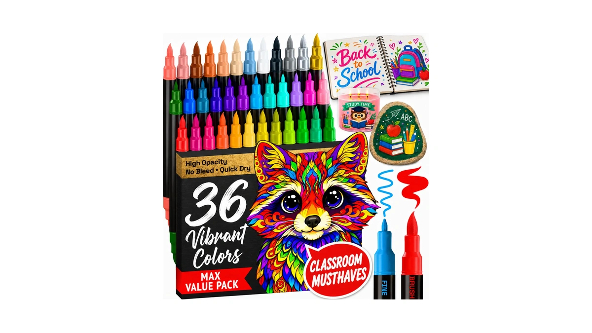 Artistro 36 Dual-tip Acrylic Paint Marker Pens For Drawing