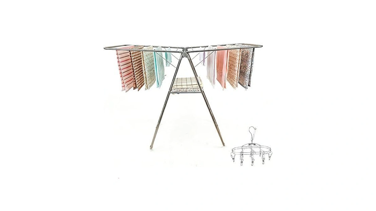 Sonwin Clothes Drying Rack Foldable -height Adjustable Laundry Drying Rack