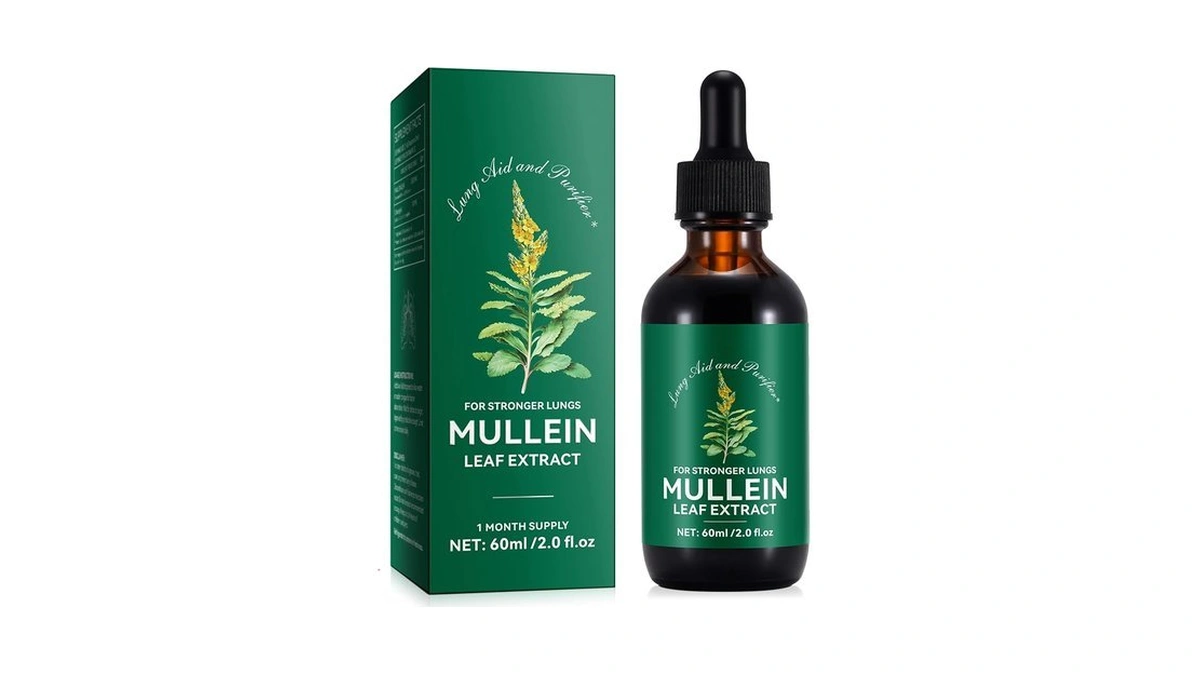 Qjcwxiaox Mullein Drops For Lungs, Mullein Leaf Extract With Chlorophyll,mullein