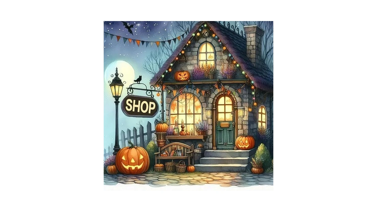Ekuxom Halloween Shop Diamond Art Kits For Adults Pumpkin Diamond