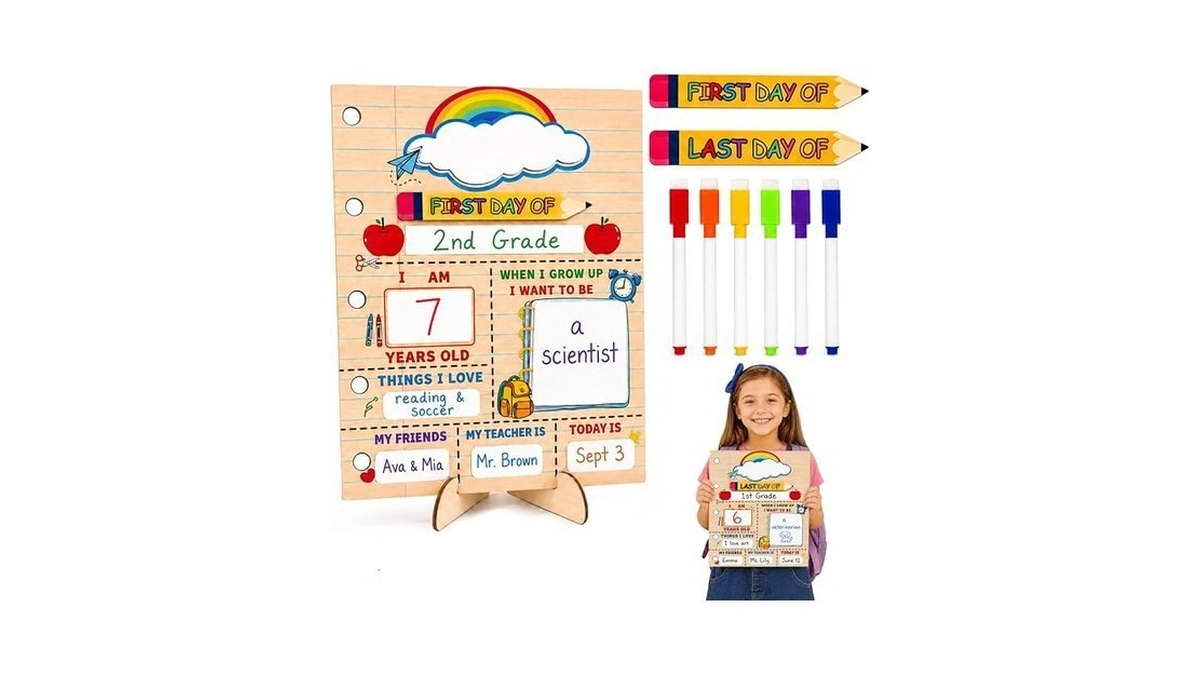 Ehtagel First Day Of School Sign Board 12" X 10"