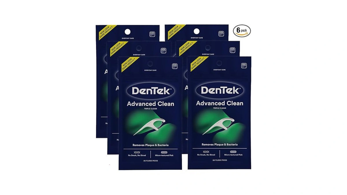 Dentek Floss Picks, Advanced Clean, Plaque Remover, 20 Count, Pack