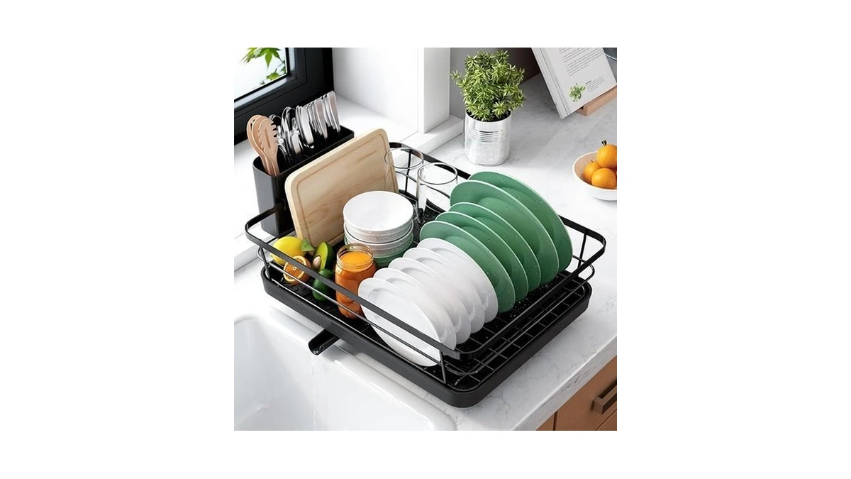Amazon code: Kitsure Dish Drying Rack For Kitchen Cou