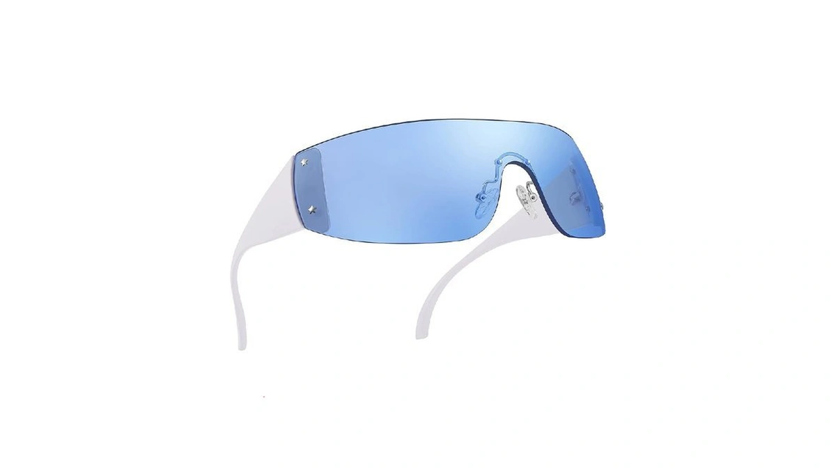 Feisedy Rimless Wrap Around Y2k Sunglasses For Women Men Fashion