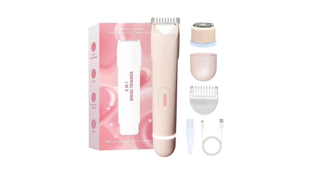 2 In 1 Bikini Trimmer For Women, Led Electric Dual