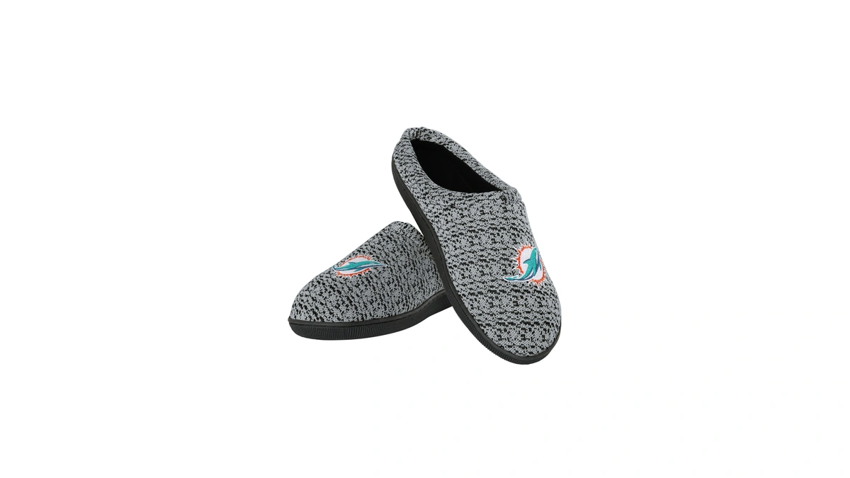 Foco Nfl Miami Dolphins Men's Poly Knit Cup Sole Slipper,