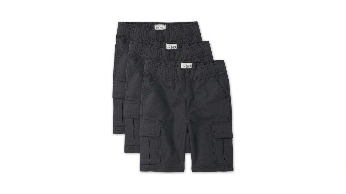 The Children's Place Boys Pull On Cargo Shorts, Washed Black