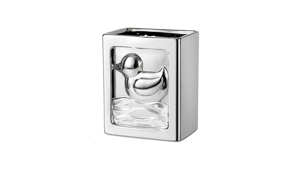 Duck Trash Can, Ceramic Waste Basket Modern Small Garbage Can